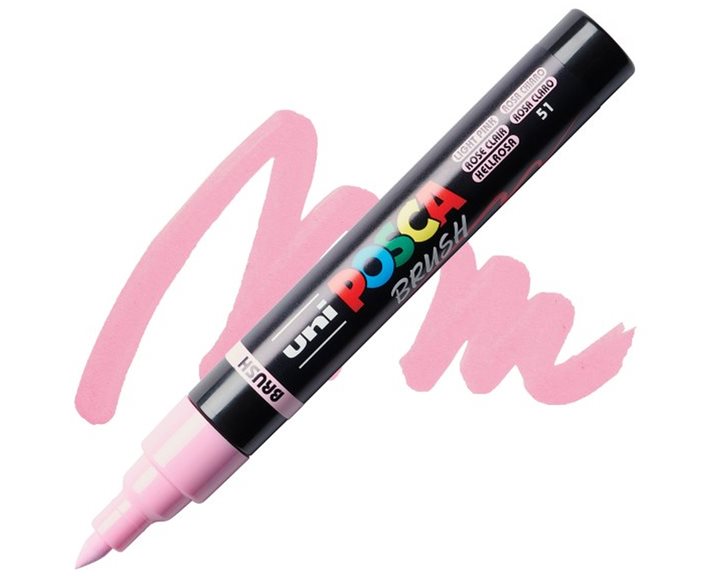 Mαρκαδόρος Uni Posca PC-5BR Brush 1-4mm Light Pink
