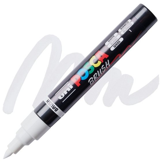Mαρκαδόρος Uni Posca PC-5BR Brush 1-4mm White
