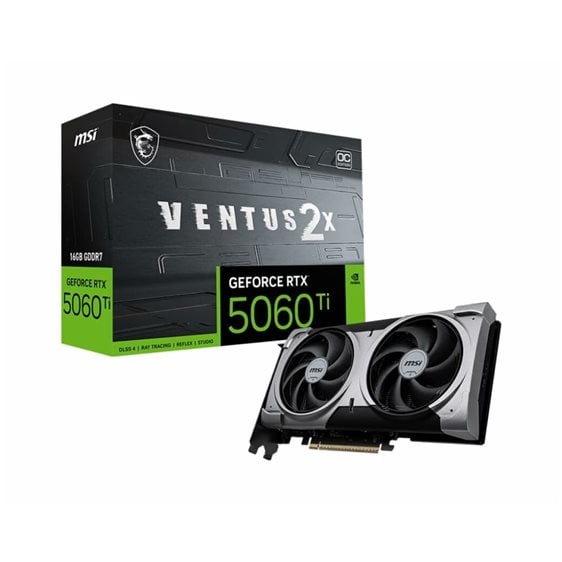 MSI VGA PCI-E NVIDIA GF RTX 5060 Ti 16G VENTUS 2X OC WHITE PLUS, 16GB/128BIT, GDDR7, HDMI/3xDP, DUAL FAN, 2 SLOT FANSINK, 3YW.
