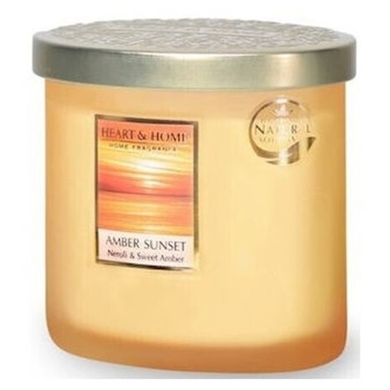 Κερί Αρωματικό Heart & Home Με 2 Φυτίλια Amber Sunset 220g