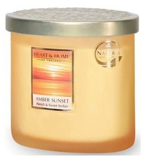 Κερί Αρωματικό Heart & Home Με 2 Φυτίλια Amber Sunset 220g