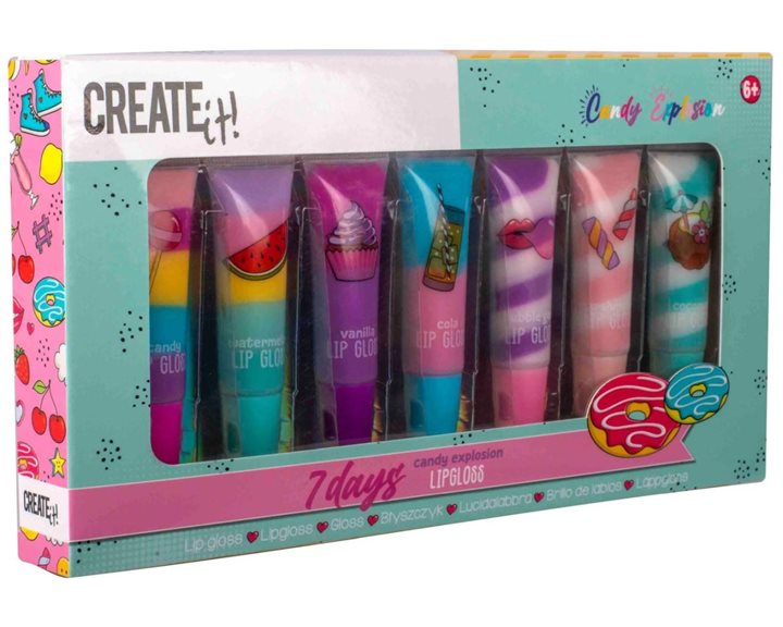 Creatit! Candy Lip Gloss Σετ 7 Σωληναρίων Swirl