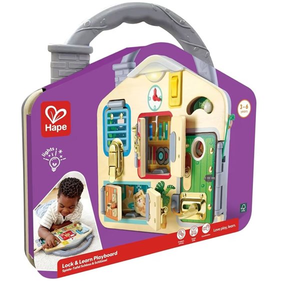 Hape Lock And Learn Playboard Ξύλινο Παιχνίδι 0401.E1111K