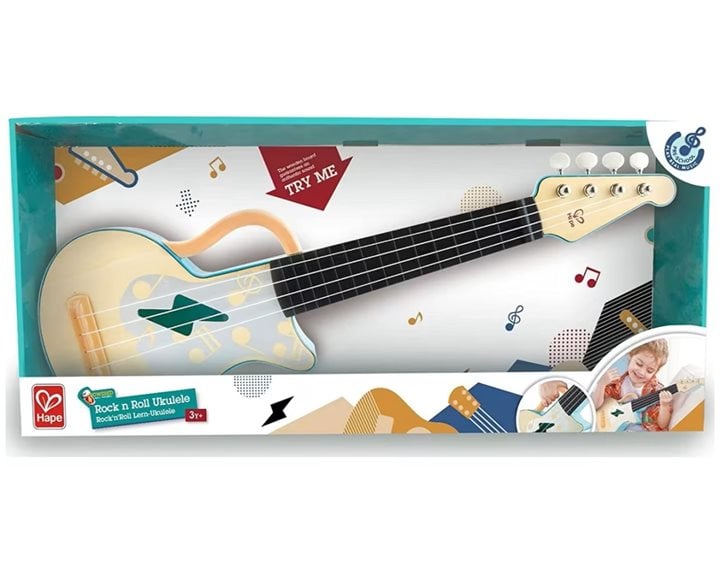 Hape Early Melodies Ξύλινη Κιθάρα Ukulele Rock N Roll E0626