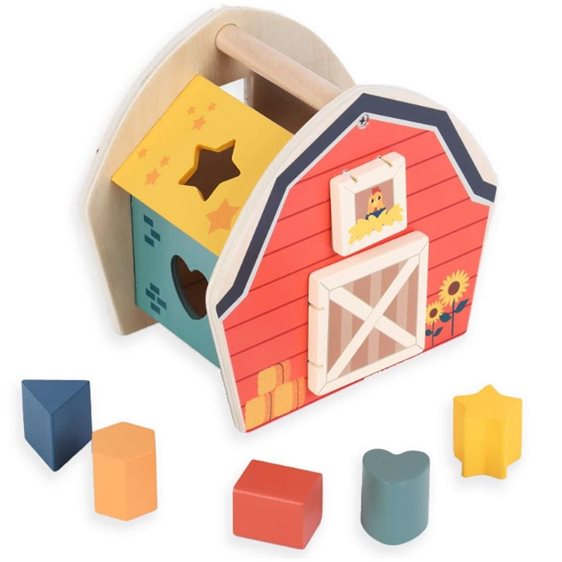 Σπιτάκι Ξύλινο Luna Toys Με Σχήματα 000622866