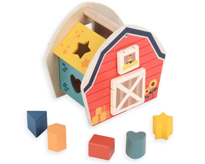 Σπιτάκι Ξύλινο Luna Toys Με Σχήματα 000622866