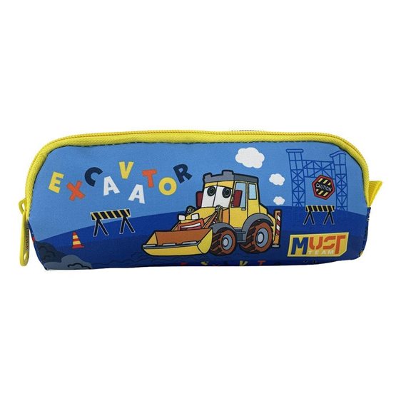 Κασετίνα Must Team 2 Φερμουάρ 21x6x9cm Εκσκαφέας 000587645