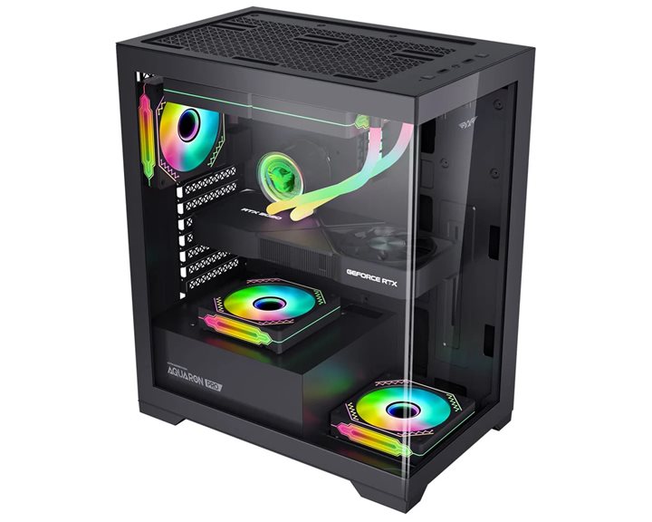 ARMAGGEDDON FULL ATX TRANSPARENT FISH TANK GAMING CASE AQUARON PRO BLACK