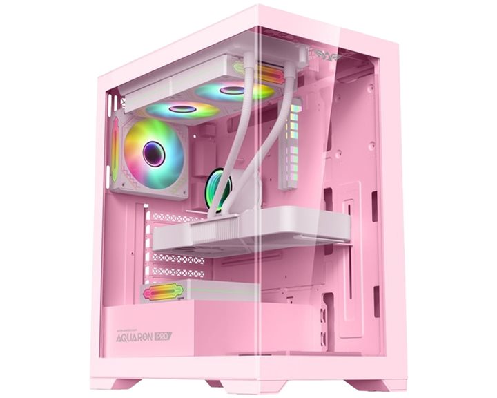 ARMAGGEDDON FULL ATX TRANSPARENT FISH TANK GAMING CASE AQUARON PRO PINK