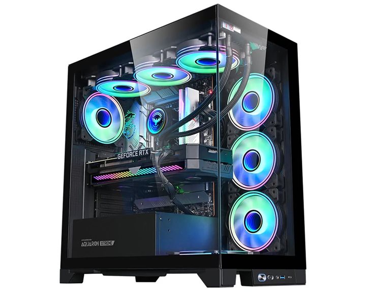 ARMAGGEDDON E-ATX RGB TRANSPARENT FISH TANK GAMING CASE AQUARON XTREME BLACK