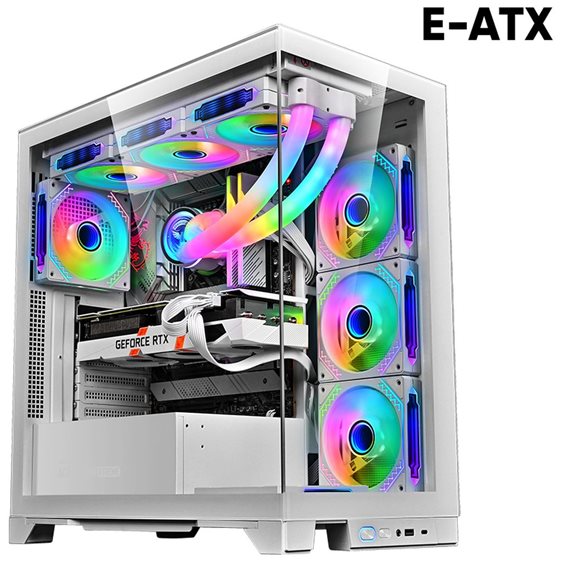 ARMAGGEDDON E-ATX RGB TRANSPARENT FISH TANK GAMING CASE AQUARON XTREME PINK