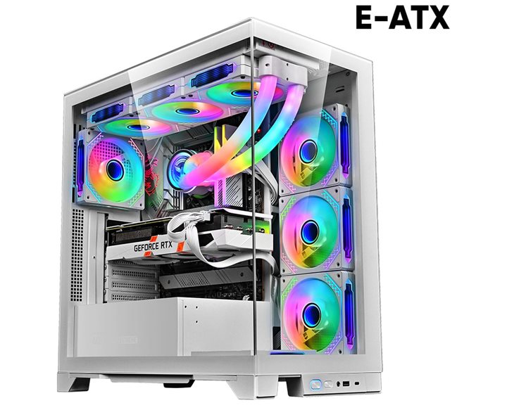ARMAGGEDDON E-ATX RGB TRANSPARENT FISH TANK GAMING CASE AQUARON XTREME PINK