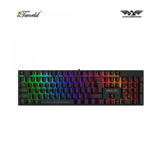 ARMAGGEDDON MECHANICAL HOT-SWAP KEYBOARD 12FX BACKLIGHT BLUE SWITCH MKA-7C 2024 BLACK CLICKY