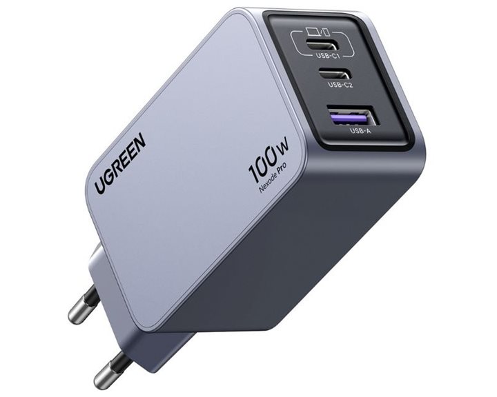Φορτιστής Σπιτιού GaN PD 100W UGREEN X757 25874 3 Θέσεων, με καλώδιο USB-C 100W 1.5m Γκρί