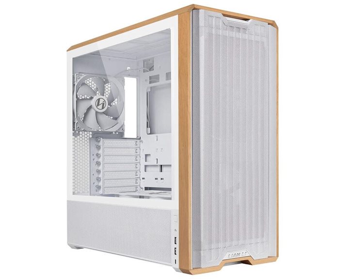 Lian Li LANCOOL 217 White - Wood Accent - ATX PC Case (5 FANS) 2 x 170mm, 1 x 140mm & 2 x 120mm PWM