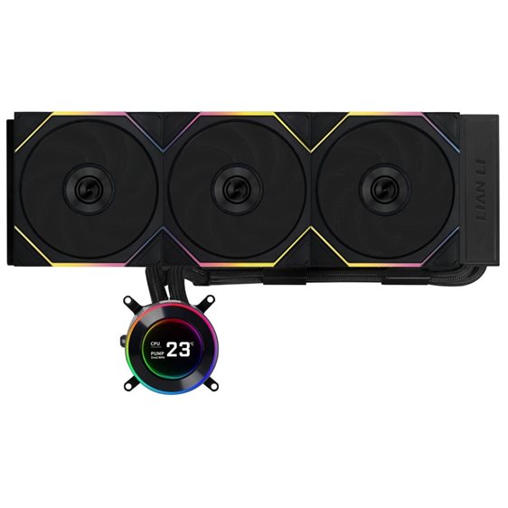 Lian Li HydroShift II LCD-C 360 RGB TL fan Black  - AIO CPU Liquid Cooler with TL RGB Fans