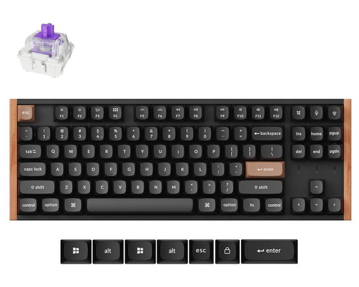 Keychron K8 HE (K8H-F1) Special Wood Edition Wireless Magnetic Hall Effect RGB Keyboard 80% US