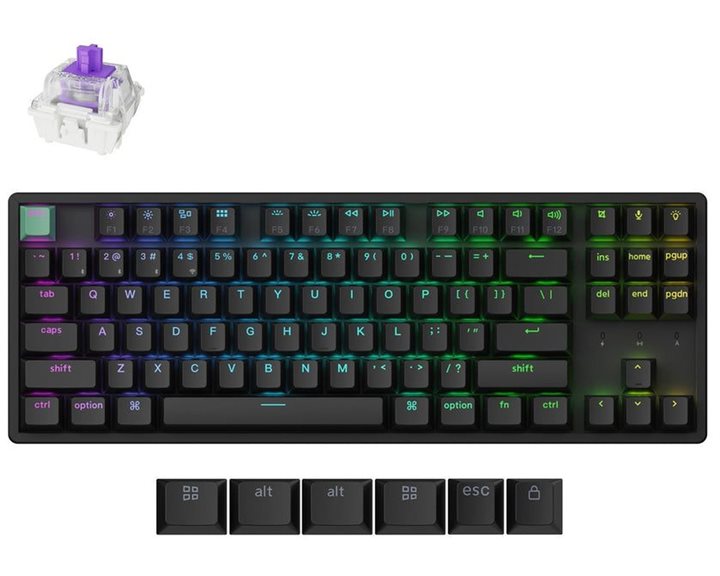 Keychron K8 HE (K8H-J1) Shine-Through Wireless Magnetic Hall Effect RGB Keyboard 80% US Layout