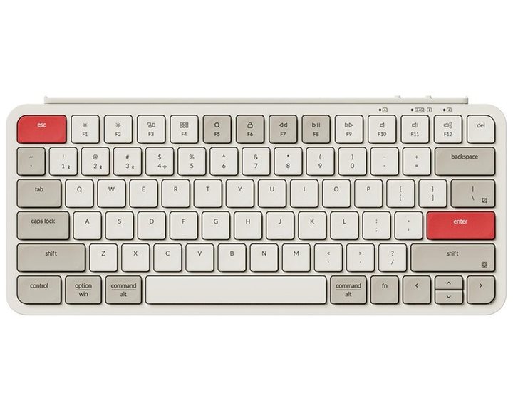 Keychron B1 Pro (B1P-K13) Ultraslim Mini Wireless BT Keyboard ZMK Online customize Retro Red 75% US