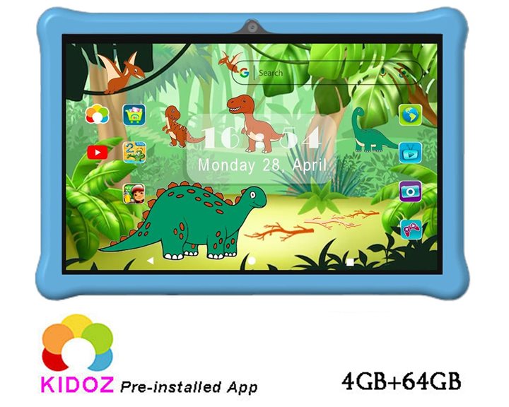 LAMTECH OCTA-CORE KID TABLET 10.1'  4GB+64GB ANDROID 14 SKY BLUE DINOSAUR'S JUNGLE