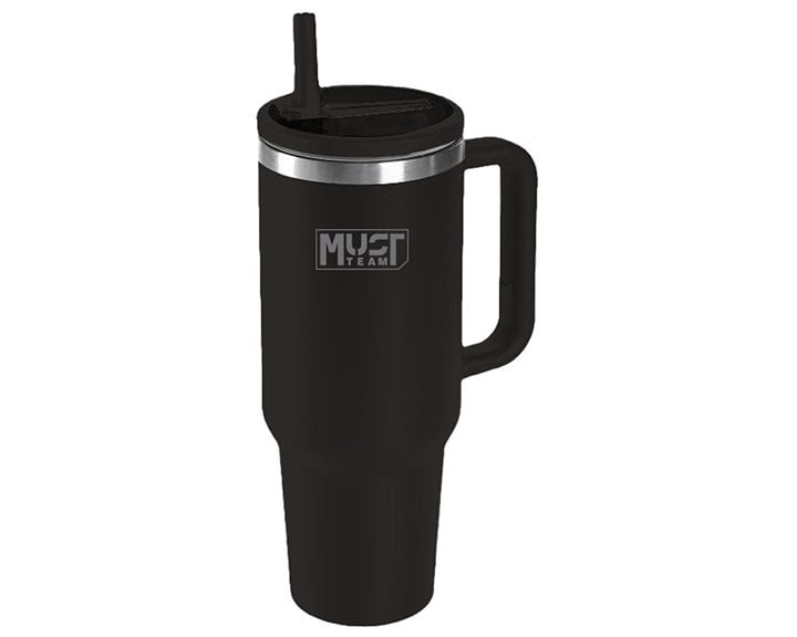 Ποτήρι Ανοξέιδωτο Θερμός Must 1200ml με Καλαμάκι Μαύρο 000587161