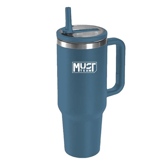 Ποτήρι Ανοξέιδωτο Θερμός Must 900ml με Καλαμάκι Μπλε 000587164