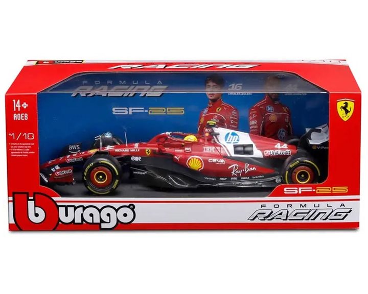 Bburago 1/18 Ferrari SF-25 2025 Formula 1 Season - #44 Lewis Hamilton 18/16816