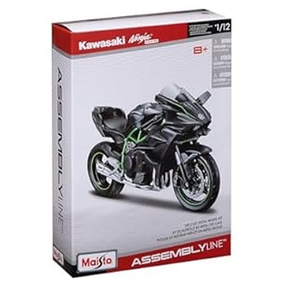 Maisto 1:12 Scale Assembly Line Kawasaki Ninja H2R Diecast Model Kit, Grey 48/39198