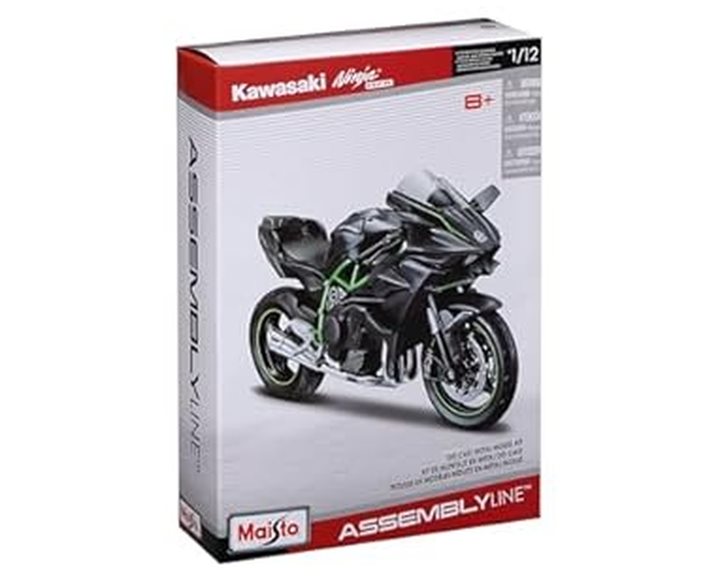 Maisto 1:12 Scale Assembly Line Kawasaki Ninja H2R Diecast Model Kit, Grey 48/39198