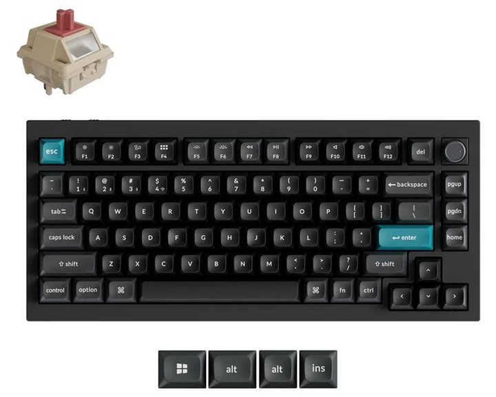 Keychron Q1 Ultra (Q1U-M1) ZMK RGB 8K Wireless Custom Mechanical Keyboard-Red Switch 75% US