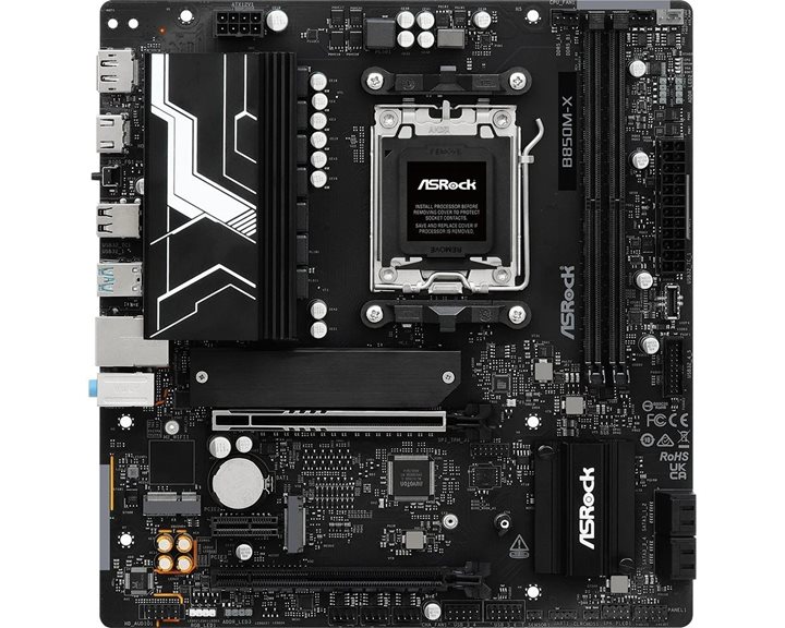 ASROCK MB B850M-X R2.0, SOCKET AMD AM5, CS AMD B850, 2 DIMM SOCKETS DDR5, HDMI/ DP, PCI-E GEN 4.0, GIGABIT LAN, MICRO-ATX, 3YW.