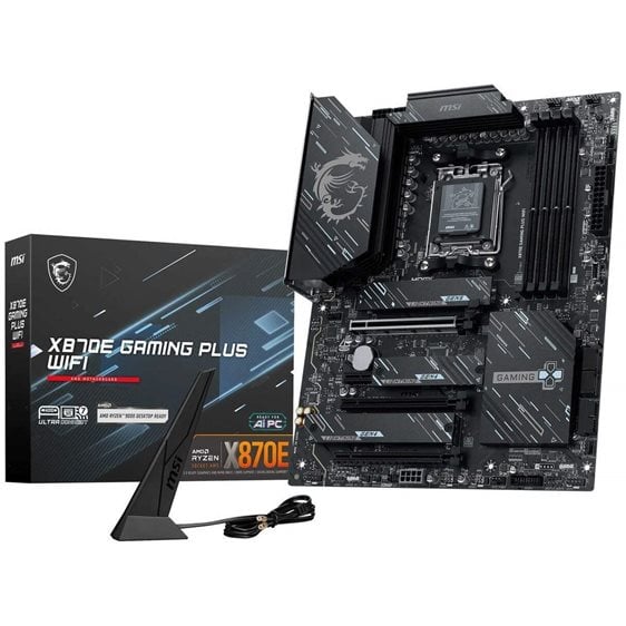 MSI MB X870E GAMING PLUS WIFI, SOCKET AMD AM5, CS AMD X870E, 4 DIMM SOCKETS DDR5, HDMI/ DP, PCI-E GEN 5.0, 5G LAN, WIFI7, ATX, 3YW.