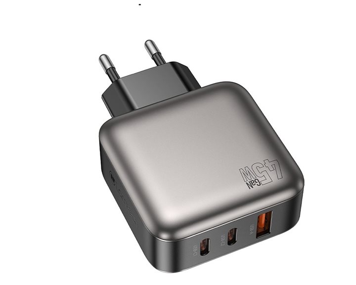 Lamtech Three Ports GaN Charger PD45W Grey