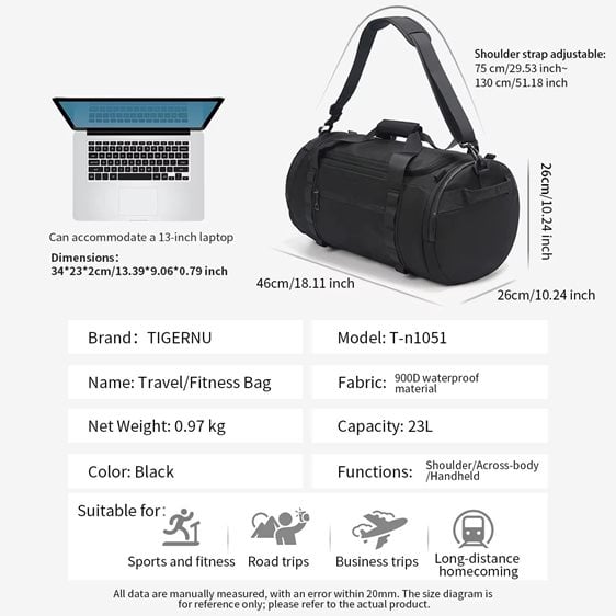 Tigernu Σακίδιο  T-N1051 Black