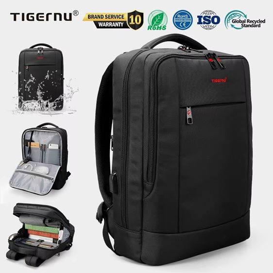 Tigernu Σακίδιο Πλάτης Laptop 15.6'' T-B3331B Black