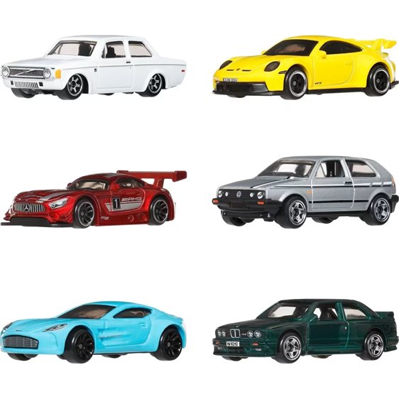 Mattel Hot Wheels Αυτοκινητάκια - Euro Style σετ των 6 JLB25