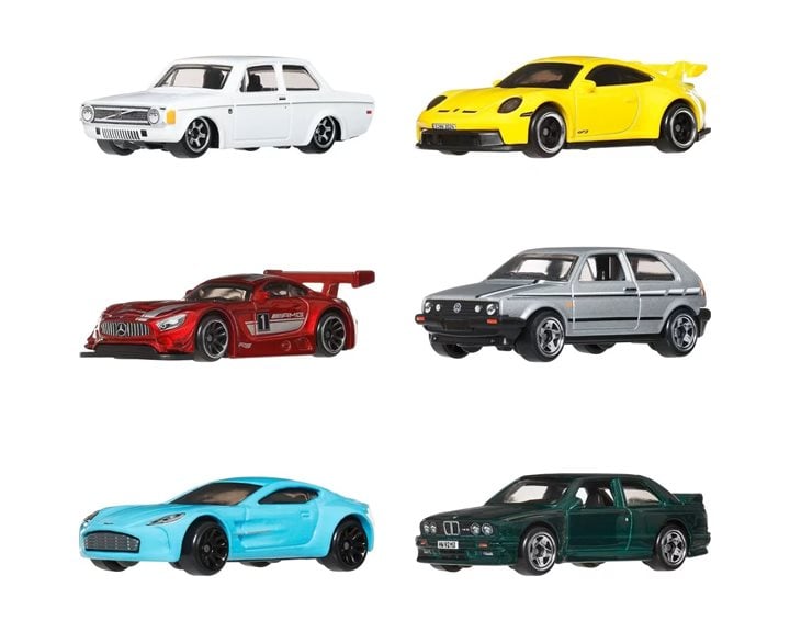 Mattel Hot Wheels Αυτοκινητάκια - Euro Style σετ των 6 JLB25