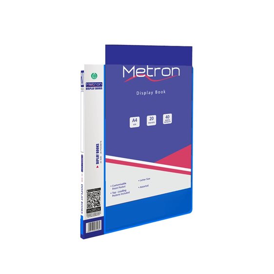 Metron Ντοσιέ με Εξώφυλλο Σουπλ A4 20θ Μπλε