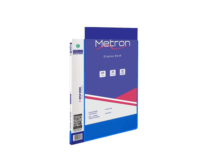 Metron Ντοσιέ με Εξώφυλλο Σουπλ A4 20θ Μπλε
