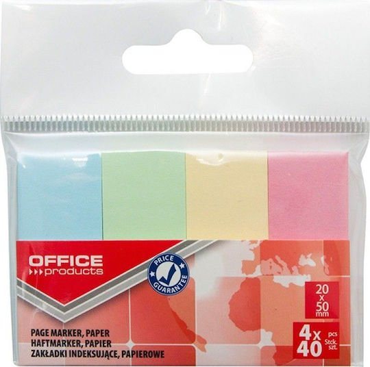 Σελιδοδείκτες Office Χάρτινοι Pastel 20x50mm 4x40τμχ