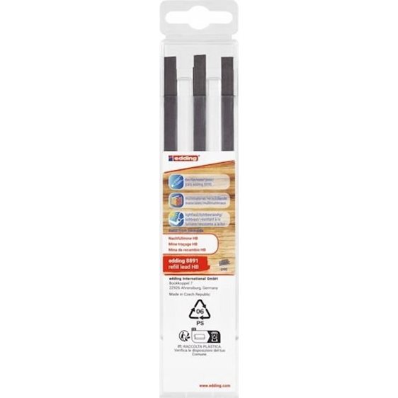 Edding Ανταλλακτικές Μύτες για Edding HB 8890 Carpenter’s Pencil 6τμχ.