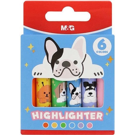 Σετ Μαρκαδόρων Υπογράμμισης 6τμχ Mini Puppy Party AHM29675