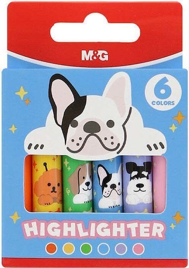 Σετ Μαρκαδόρων Υπογράμμισης 6τμχ Mini Puppy Party AHM29675
