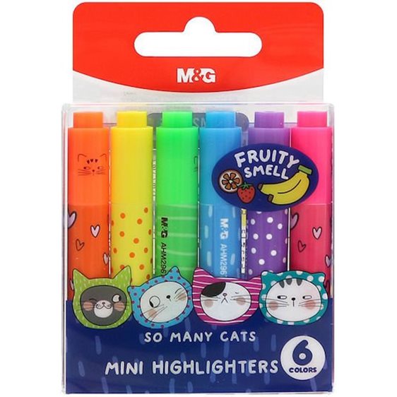 Σετ Μαρκαδόρων Υπογράμμισης 6τμχ Mini Cats Fruity Smell AHM29676