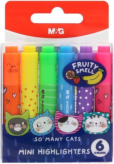Σετ Μαρκαδόρων Υπογράμμισης 6τμχ Mini Cats Fruity Smell AHM29676