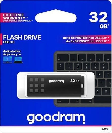 Goodram USB Flash Drive 3.2 UME3 Memory Stick 32GB Black