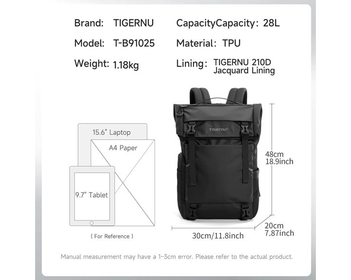 Tigernu Σακίδιο Πλάτης Laptop 15.6'' T-B91025 Black