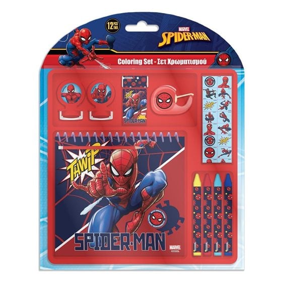 Σετ Χρωματισμού 12τμχ. 17.5x18.5χ2εκ. Spiderman 000508536