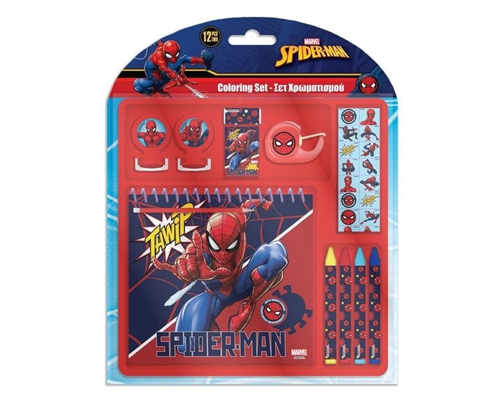 Σετ Χρωματισμού 12τμχ. 17.5x18.5χ2εκ. Spiderman 000508536