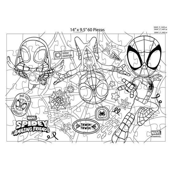 Παζλ 60τμχ 2σε1 σε μεταλλική μπάλα 35,5χ24 Spidey 000508688